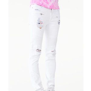 Boohoo Man Oscar Signature Biker Jean - White